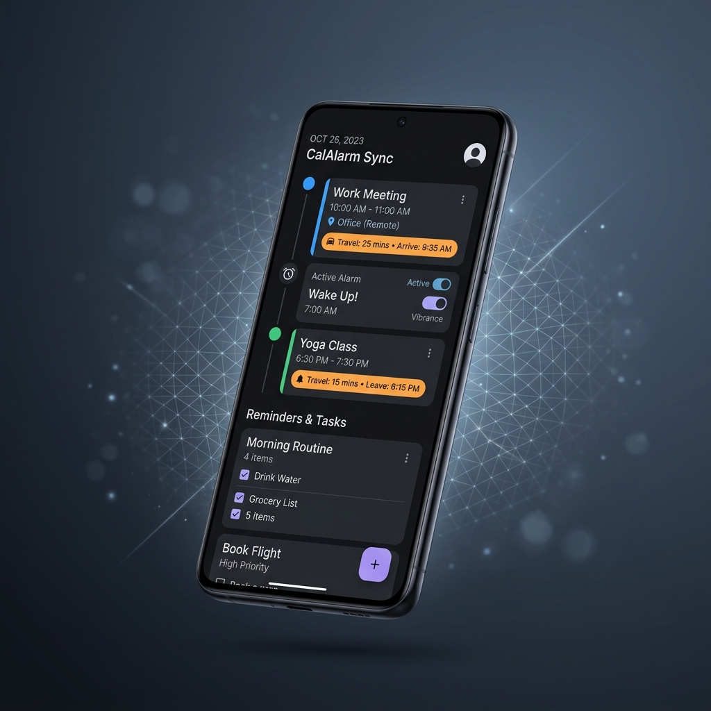 CalAlarm Sync Mobile App Preview Showcase
